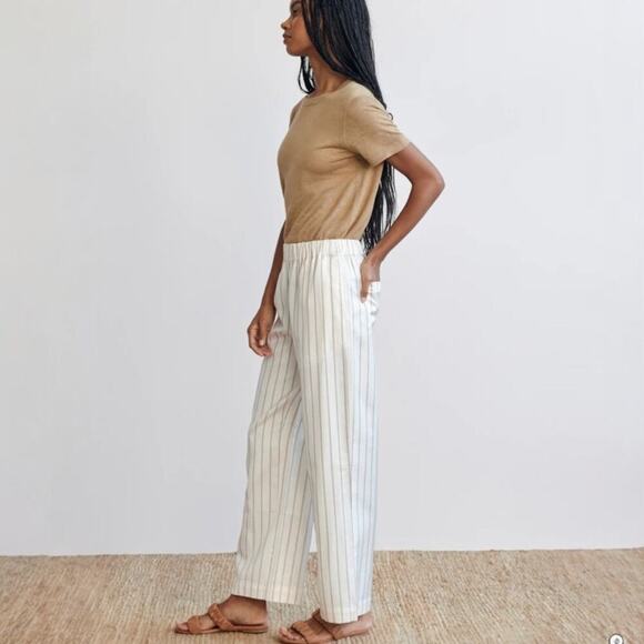 Jenni Kayne Bianca Pant In Honey Stripe Pull On Straight Leg Size XXL - Picture 7 of 13